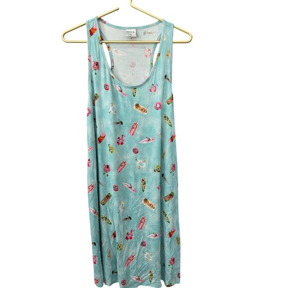 SOMA Blue Sleeveless Colorful Print Swim Coverup or Casual Dress M EUC - Picture 2 of 6